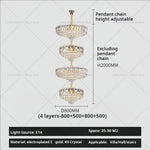 Crystal Duplex Chandelier: New Light Luxury Post-Modern Hall Lighting for High Living Room