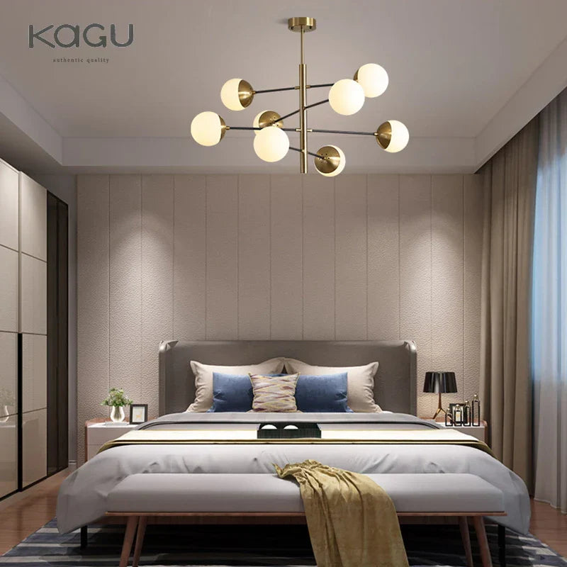 Golden Glass Magic Bean Chandelier: Modern Luxury for Living Room & Dining Room