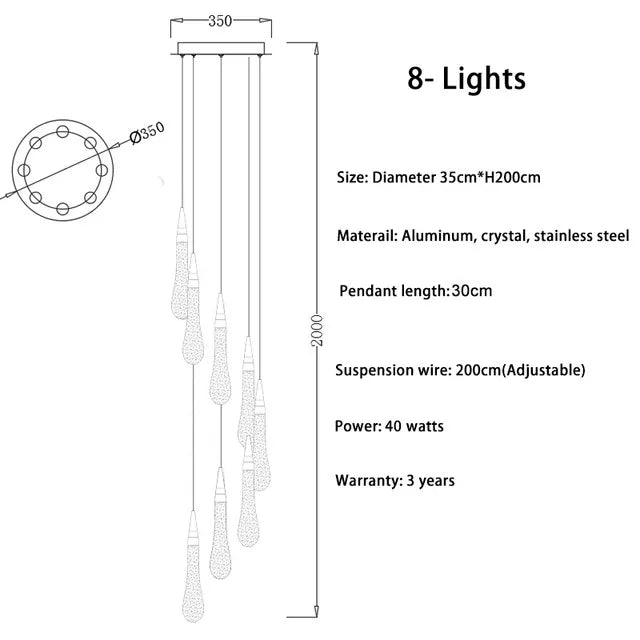 LED Crystal Chandelier for Home Decor & Lighting - Modern & Elegant Ceiling Light