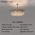 Gold Crystal Chandelier for Living Room Luxury Lighting Fixture
