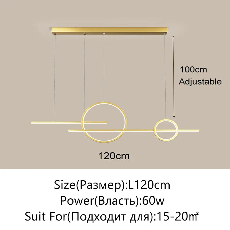LED Dining Room Pendant Chandelier for Living Room, Study, and Bar Counter