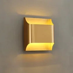 Contemporary Copper Brass Wall Sconce Minimalist Design for Study Living Room Bedside