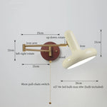 White Pumpkin LED Wall Light Fixture Swing Arm Nordic Modern Wandlamp