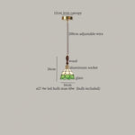 Afralia™ Green Glass LED Pendant Lights American Vintage Hanging Lamp