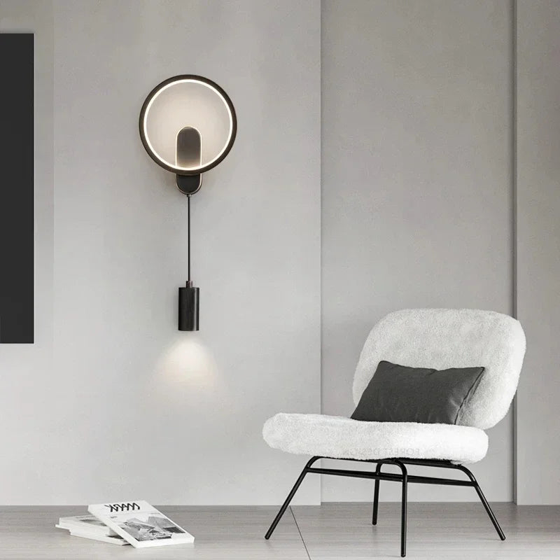 Modern Nordic LED Wall Sconce for Bedroom Decor - Black/Gold Wall Lamp