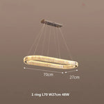 Crystal Chandelier Pendant Lights Dimmable LED Oval Lustre Hang Lamp