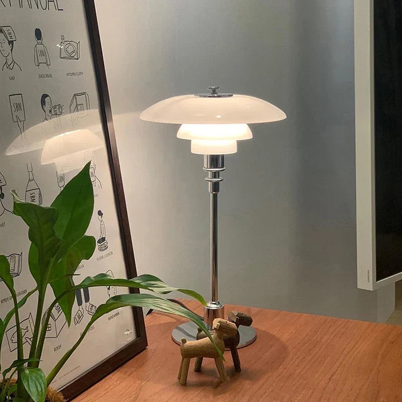 Glass Shade LED Floor Lamp for Living Room, Bedroom - Nordic Minimalist Retro Style