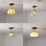 LED Glass Wood Ceiling Lamp for Modern Indoor Lighting and Decoration