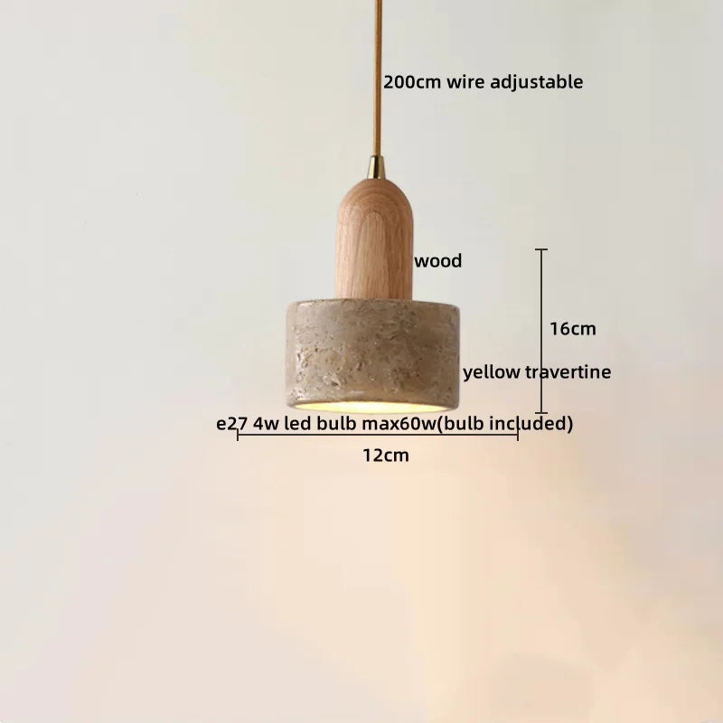 Yellow Cave Stone LED Pendant Lamp Modern Hanging Light Fixtures