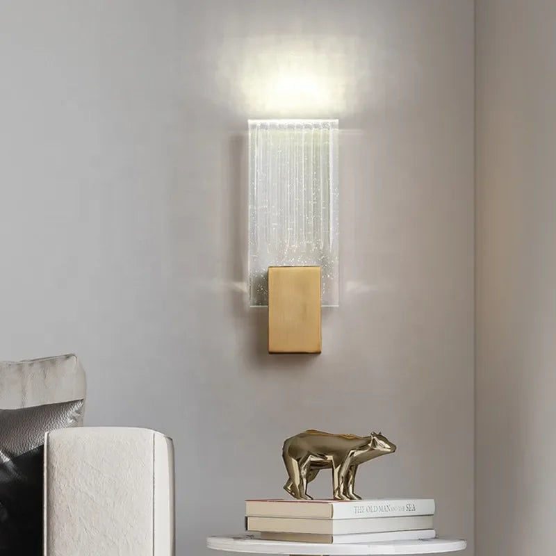 Crystal Brass LED Wall Lamp Sconce for Modern Luxury Art Decor