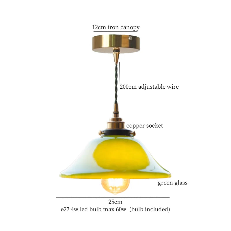 Afralia™ Cream Glass Copper LED Pendant Lamp for Kitchen Bedroom Living Room