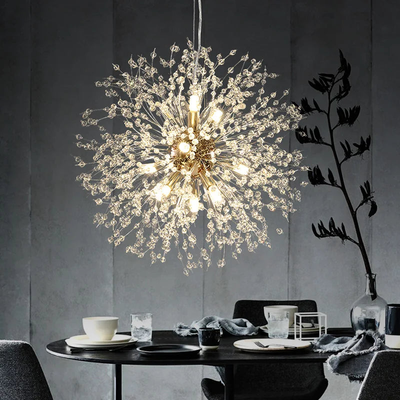 Rectangle Crystal Chandelier - Mid-century Art Deco Long Hanging Lamp