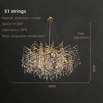Luxury Crystal Chrome Chandelier Silver Gold LED Tree Branch Chandelier for Living Dining Room