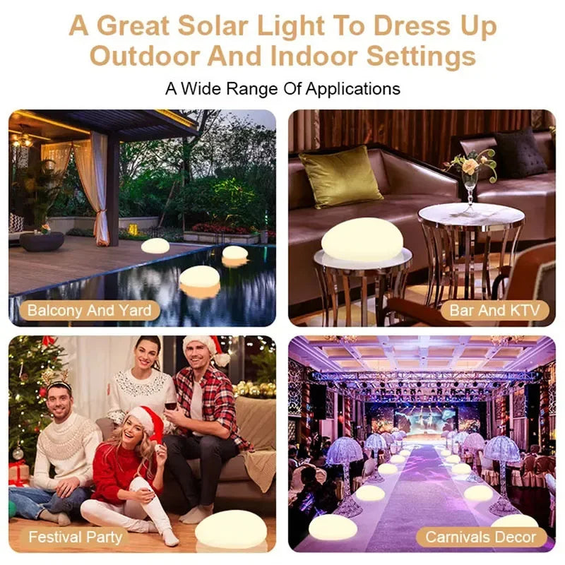 Solar Stone Light: Waterproof LED Lamp for Outdoor Patio, Yard, Garden, Lawn