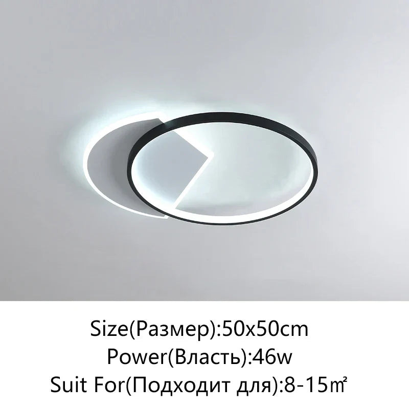 Modern LED Ceiling Lights Bedroom Study Living Room Indoor Round Square Lamp