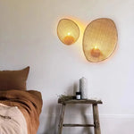 Hand-Woven Rattan Wall Lamp for Japanese Inspired Decor