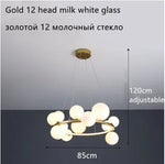 Glass Ball LED Chandelier: Modern Nordic Style for Living, Dining, Kitchen, Study