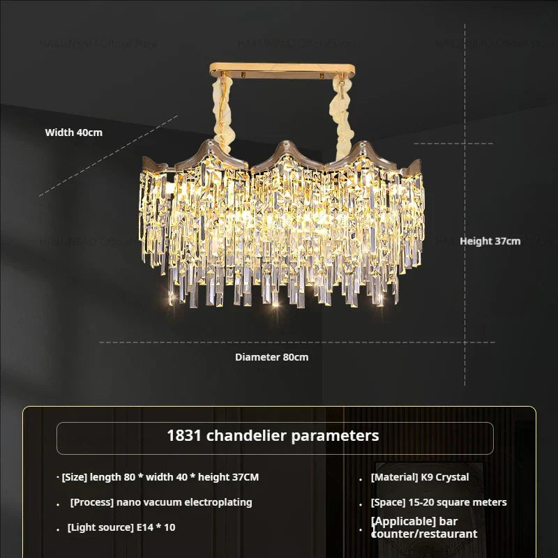 Tassel Crystal Chandelier: Postmodern Luxury Lamp for Living Room, Bedroom, and Restaurant