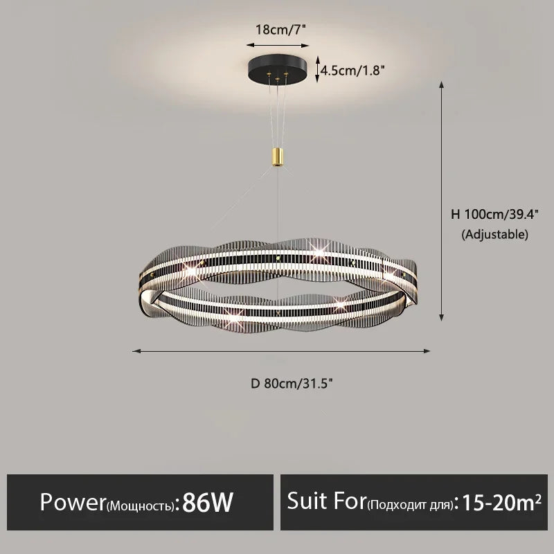 LED Pendant Light: Modern Minimalist Chandelier for Living, Dining, Kitchen, Bedroom, Office