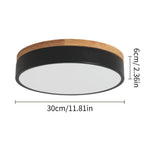 Modern Wood LED Ceiling Lamp 30W Minimalist Chandelier Dining Room Bedroom Light