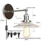 Industrial Loft LED Wall Lights for Bedroom, Plug In Stairs Lamp