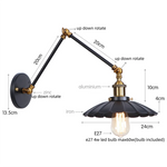 Afralia™ Gold LED Industrial Wall Lamp with Pull Chain Switch