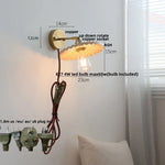 Walnut Wood LED Wall Sconce, Pull Chain Switch, Copper Socket, Bedroom Aisle Hallway