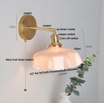 Yellow Glass LED Wall Light Fixture Modern Bedside Lamp Rotation Hallway Aisle