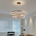 Circle Rings LED Chandelier for Living & Dining Room - Modern Acrylic Aluminum Lighting