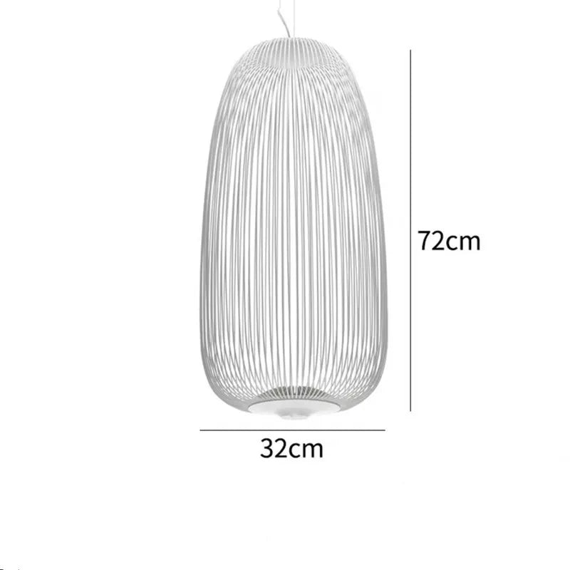 Spokes Pendant: Minimalist Birdcage Hanging Light for Villa, Lobby, Staircase & Home Decor