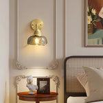 Copper Glass LED Wall Lamp Japanese Style Home Decor Fixture