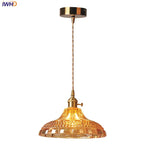 Orange Glass LED Pendant Lights with Knob Switch, Nordic Design