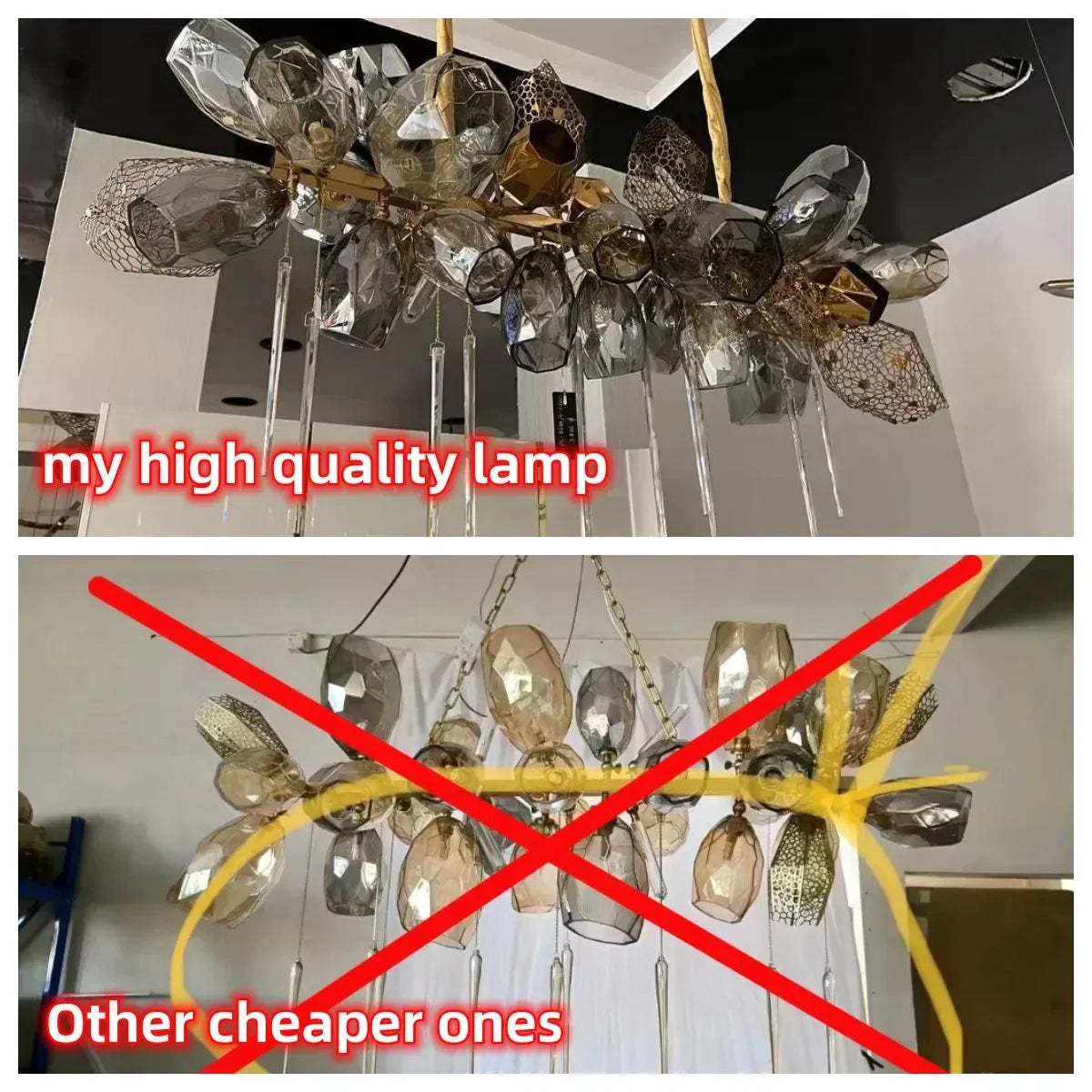 Glass Shades LED Chandelier Stairs Art Metal Lighting Luxe Chain Hanging Lamp