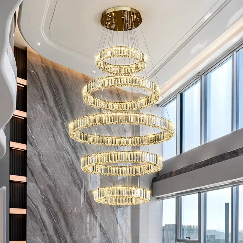 Crystal Chandelier Pendant Light for Living Room, Staircase, and Ceiling - Luxury Indoor Lighting