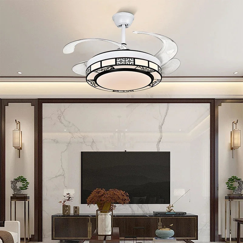 42" Acrylic LED Ceiling Fan Light with Remote Control - Dimmable