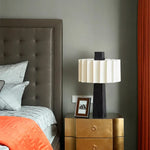 Minimalist Scandinavian Bedside Lamp Black Vertical Table Light