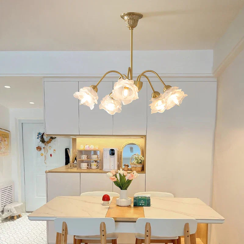 Elegant Flower Chandelier - Modern Retro Medieval Style for Living Room Dining Bedroom