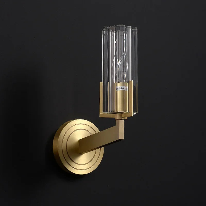 Modern Brass Wall Sconces Glass Wall Lighting for Living Room and Bedroom