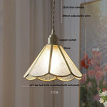 Flower Glass Pendant Lamp E27 Copper Hanging Light - Adjustable 200cm Wire