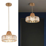Mini Gold/Black Crystal Pendant Light: Modern Luxury Ceiling Hanging Lamp for Dining Room