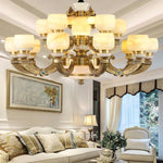 All Copper Jade Chinese Chandelier: Modern & Simple Living Room Lighting