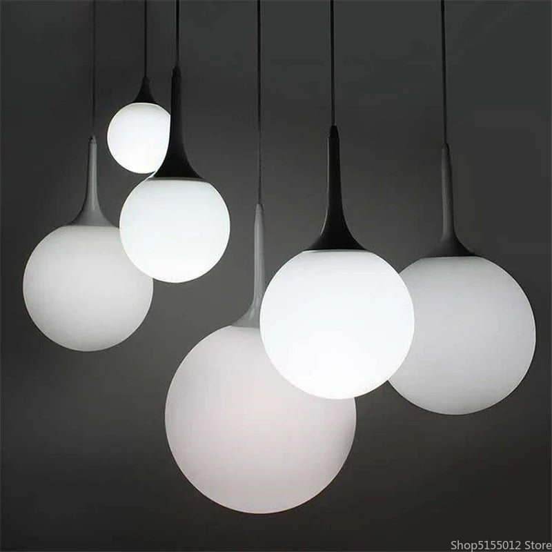 Nordic Glass Ball Pendant Lights LED Chandelier for Living Room & Restaurant