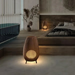 Lucide Colin Rattan Floor Lamp: Natural Handmade Light for Garden, Bedroom, Living Room
