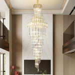 Light Luxury Rotating Crystal Chandelier for Villa Living Room