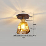 Brass Glass Ceiling Lamp Modern LED Light Fixture - Elegant Home Decor