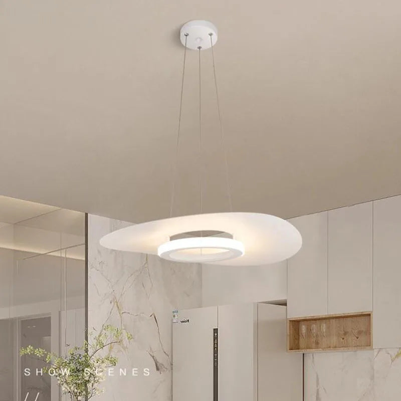 Modern LED Ceiling Chandelier Black/White Minimalist Living Room Bedroom Nordic