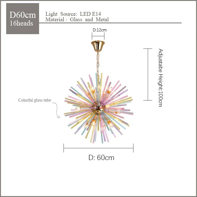 Dandelion Pendant Lamp: Vibrant Kids' Chandelier Lighting for Modern, Colorful Rooms