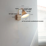 Afralia™ Globe Ceramic Walnut Wood Wall Light with Pull Chain Switch and Rotatable Design