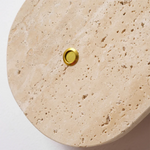 LED Button Switch Wall Light in Yellow Travertine White Glass - Modern Nordic Design