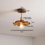 Modern Wood Glass LED Ceiling Light for Living Room, Aisle, Balcony, Indoor Lighting